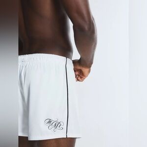 NWT Savage X Fenty SMOOTH SUITOR WEDDING SATIN BOXERS Hazy White S W90